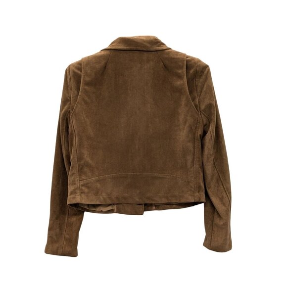 Lulus Moto Jacket Women Size XL Faux Suede Asymmetrical Zipper Boho Retro Grunge - Picture 2 of 9